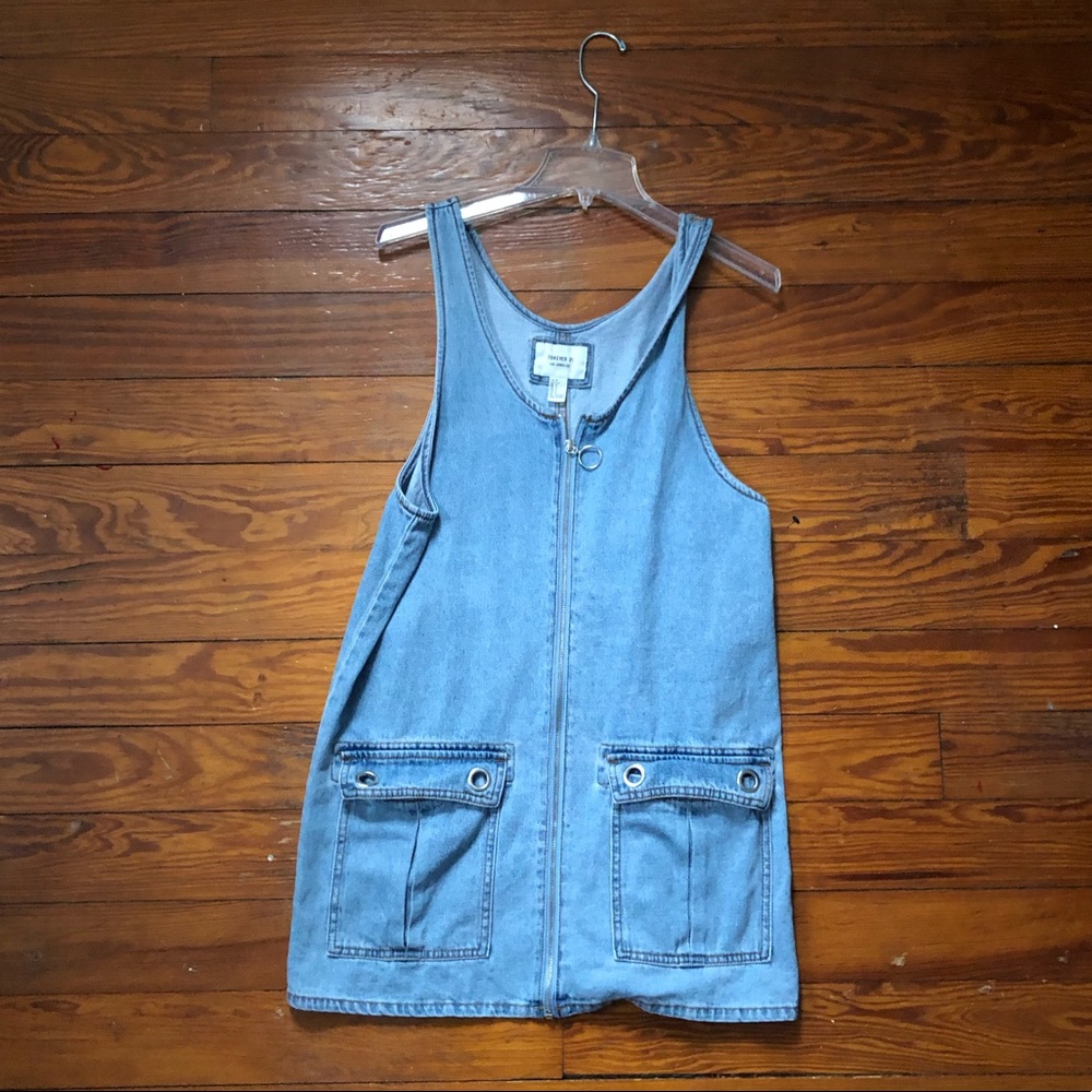 Denim Mini Overall Dress Forever 21